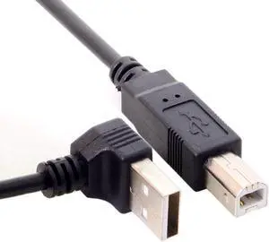 Chenyang B type Male to down Angled USB 2.0 Male Cable for Printer scanner Hard Disk 20cm