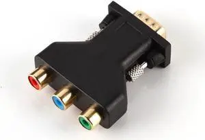 VGA Male To 3RCA Adapter Converter 15Pin PC Computer to Projector TV DVD
