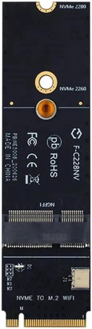 Wireless M.2 A+E Key Slot to M.2 M Key Wifi Bluetooth Adapter for AX200 9260 Bcm94352Z Card NVMe PCI Express SSD
