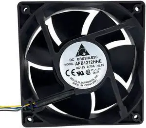 AFB1212HHE ,120mm Dual Ball Bearing 12cm Cooling Fan, 12038 120X120X38mm 4-wire PWM 12V 4-Pin 4P