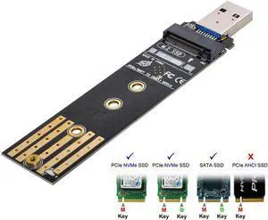 USB 3.0 to NVME M-key M.2 NGFF SATA SSD External PCBA Case Conveter Adapter RTL9210B Chipset