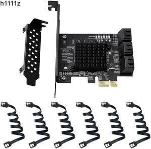 6 Ports SATA Card Marvell 88SE9215 chip SATA 3.0 to PCIe Expansion Card PCI Express SATA Adapter SATA3 Converter with Data Cable 6 Ports SATA Card Marvell 88SE9215 chip SATA 3.0 to PCIe Expansion Card PCI Express SATA Adapter SATA3 Converter with Data Cable
