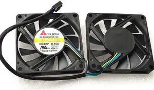 2pcs/set 7010 7CM Cooling Fan 4-Wire Thin Ball FD127010LB 12V 0.15A Dual Fans