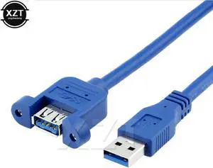 5pcs USB3.0 Male To Female High Speed USB 3.0 Extension Cable Wire Computer Host 0.5m with Screw Hole hot sale
