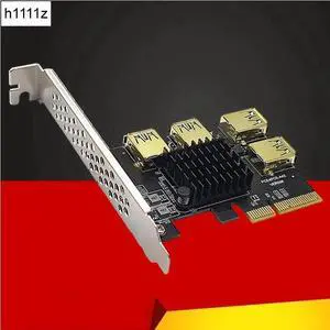 PCIE 1 to 4 Riser Card PCIE To PCIE Adapter 1 Turn 4 PCI Express Slot X4 to X16 USB3.0 Riser Card Converter For BTC Miner Mining