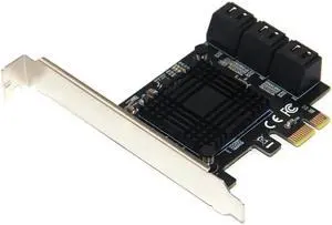Chi a Mining PCIe Gen3 X1 to 6 Port 6G SATA III 3.0 Controller Non Raid Expansion Card w/ Low Profile Bracket SATA PCI-E Adapter Chi a Mining PCIe Gen3 X1 to 6 Port 6G SATA III 3.0 Controller Non Raid Expansion Card w/ Low Profile Bracket SATA PCI-E Adapter
