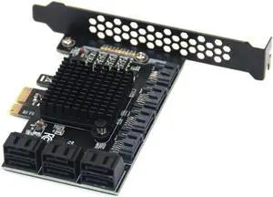 Chi a Mining 10 Port SATA PCI-E Adapter PCI Express X1 to SATA 3.0 6Gbps Rate Expansion Card Controller with Low Profile Bracket