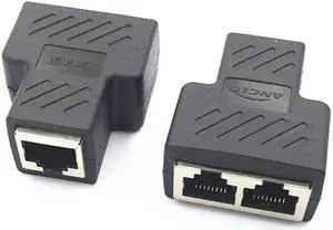 2PCS RJ45 Connector RJ45 Splitter 8P8C Network Adapter Extender Connector Suitable for Cat5E Cat6 Cat7 Ethernet Router Function
