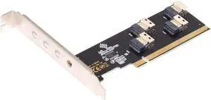 4X Four Slimline SFF-8654 X4 NVME to PCI-Express X16 3.0 4.0 Raid Card VROC Raid0 Hyper Adapter