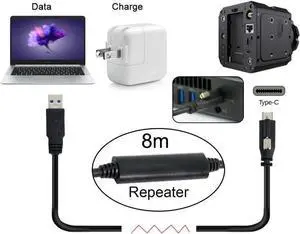 8m Type-C USB 3.1 Single Screw Locking to USB3.0 Data Cable Mount Type for Industrial Camera Recorder & Laptop PC & Disk