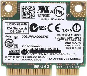 For Centrino Wireless-N 1000 Wifi Link1000 802.11 b/g/n 112BNHMW 300Mbps Half Mini Pci-e Wireless Card