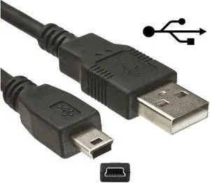 1.8M USB 2.0 Black 5-Pin Data Charger Cable for Ps3 Game Wireless Controller Connect Computer Play And Charge
