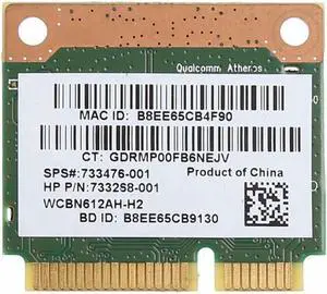 802.11b/g/n WiFi Bluetooth 4.0 Wireless Half Mini PCI-E Card For HP Atheros QCWB335 AR9565 SPS 690019-001 733476-001