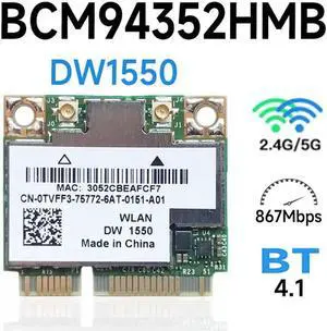 BCM94352HMB DW1550 BCM94352 802.11 / ac 867Mbps wifi semi-mini PCI-E wireless card with Bluetooth