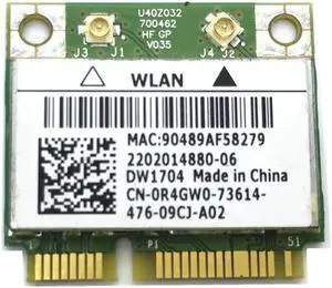 For DW1704 1704 BCM943142HM Mini PCI-E WLAN Wireless Wifi Card 802.11N Support Bluetooth 4.0 for 17TR 15TR 17R 15R