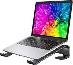 Laptop Stand for Desk Ergonomic Detachable Laptop Riser Aluminum MacBook Stand Compatible with 12-17 All Laptops Such as MacBook Pro/HP// Black