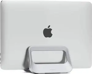 Vertical Laptop Stand for Desk Plastics Laptop Holder Dock with Silicone Protection Compatible with All MacBook/Surface//HP//Chrome Book (Gray)