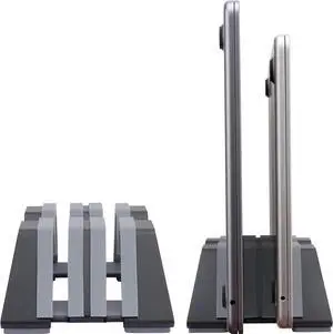 Adjustable Dual Vertical Laptop Stand - Supports 2 Devices Holder Fit for All Laptops(10-30mm Thickness) - Fashion Design Adjustable Width Anti-Slip & Scratch-Resistant Patented Design