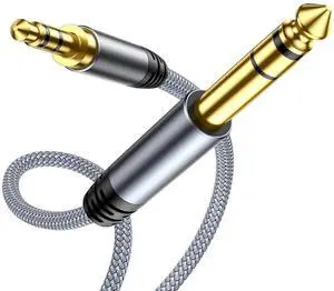 1/4 to 1/8 Cable Stereo Audio Cable 3FT 6.35mm 1/4 Male to 3.5mm 1/8 Male TRS Bidirectional Stereo Audio Cable Jack for Guitar Home Theater Devices Speaker and Amplifiers