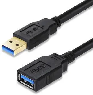 USB 3.0 Extension Cable 15FT USB Cable High Speed 3.0 USB Extender Cord Type A Male to Female Data Transfer 5Gbps for Mouse Extender Cable Keyboard Extension Cord etc(15ft Black)