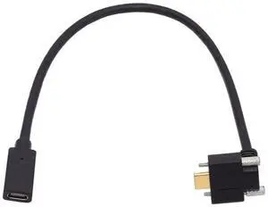 USB-C USB 3.1 Type C Up Angled Male to Female Extension Data Screw Locking Cable for for Realsense Camera VR Quest Link