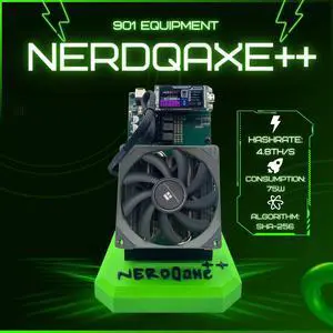 NerdMiner NerdQaxe++ Bitcoin Miner | BM1370 Chip | 4.8TH/s Hashrate | 76W Low Power Consumption | 40dB Quiet | WiFi Wireless Connection | Portable Mini Design