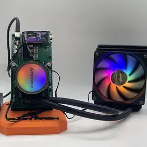 NerdMiner NerdQaxe++ Bitcoin Miner | BM1370 Chip | 4.8TH/s Hashrate | 76W Low Power Consumption | 40dB Quiet | WiFi Wireless Connection | Water Cooling