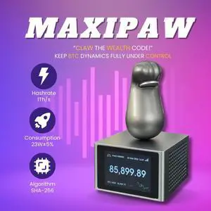 Lucky cat Maxipaw Solo Miner Bitcoin Display