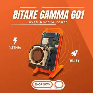 Bitaxe Gamma 601 with Noctua fan 1.2TH/s BM1370 SOLO Miner