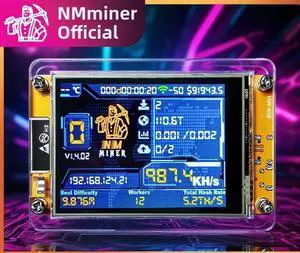 NMMiner NerdMiner 980KH V2 Hashrate ESP32 Miner Lucky 2.8 Inch Smart Screen Bitcoin Miner Single Lot ESP32-2432S028R