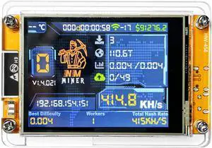 NMMiner NerdMiner 980KH V2 Hashrate ESP32 Miner Lucky 2.8 Inch Smart Screen Bitcoin Miner Single Lot ESP32-2432S028R
