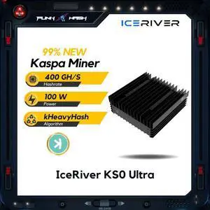 second-hand IceRiver KS0 Ultra 400Gh/s 100W Kaspa Miner