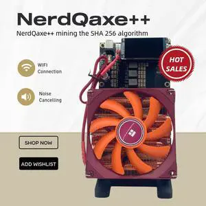 NERDQAXE++ Full Copper cooler BTC Miner 4.8TH/s  Rear 90mm fan for Vreg cooling NerdMiner NerdQaxe++