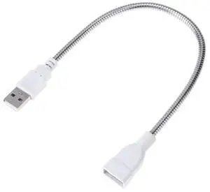 USB Male to Female Extension LED Light Adapter Cable Metal Flexible Tube