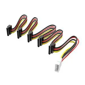 SATA 3.5/2.5 inch 1 to 5 SATA Hard Drive Power Supply Splitter Cable Cord 18AWG