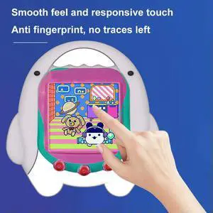 Silicone Case Anti-drop Protective Cover with Lanyard Shockproof Cartoon Shark Shape for Tamagotchi Uni 2023 Virtual Pet Machine