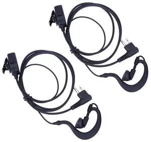 2-Pin Walkie Talkie Earpiece Headset Mic PTT Earphone Walkie Talkie Headset Multifunctional Privacy for CB Radio