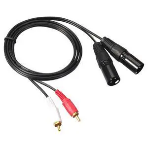 2 RCA Male To Dual XLR Male Audio Cable Professional HIFI Stereo Audio Cable for Microphone Mixer Headphone Amplifier