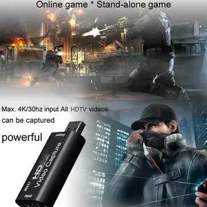 4K HDMI-compatible To USB 2.0 Video Capture Card HDMI-compatible To USB 2.0 Record Capture Device for PS4 Game DVD HD Camera
