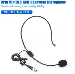 Mini TA3F XLR 3Pin Headset Headworn Condenser Mic for AKG Wireless Transmitter