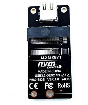 M.2 To Type-C HDD Case Adapter Board NVME Hard Disk Enclosure Adapter Card USB3.2 10Gbps Support 2230 2242 2260 2280 Size SSD