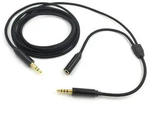Chat Link Audio Adapter Cable for 4 PS4 Xbox One Nintend Switch  with 1 3.5mm Female Jack and 2 3.5mm Male Jack