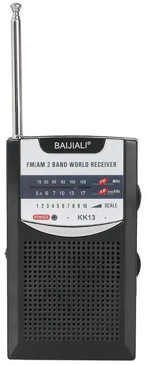 Portable Mini Radio Telescopic Antenna Outdoor Radio Built-in Speaker Stereo Radio Operated Pocket Radio for Indoor Home