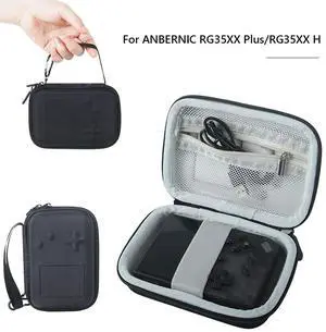 Hard Carrying Case Shockproof Hardshell Case with Hand Strap & Buckle Built-in Fixing Straps&Mesh Pocket for RG35XX Plus Console