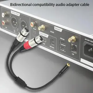 3.5mm Dual XLR To 1/8 Female Adapter 0.3m Stereo TRS To Dual XLR Female Transforming Cord for Phone Tablet Laptop 3.5mm Dual XLR To 1/8 Female Adapter 0.3m Stereo TRS To Dual XLR Female Transforming Cord for Phone Tablet Laptop