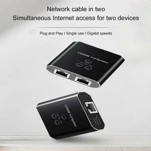 Ethernet Splitter 1 To 2 1000Mbps Internet Cable Splitter Gigabit RJ45 LAN Network Extension for Cat8/7/6/5e/5 Cable