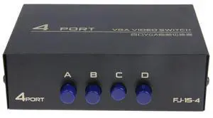 1 in 4 Out VGA Splitter Box 4 Port VGA Vedio Splitter 4 PC to 1 Monitor 130MHz Bandwidth Video Splitter for PC Monitor
