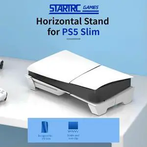 Cooling Horizontal Base Anti-Slip Dock Mount Holder Console Base Stand for PS5 Slim Disc & Digital Game Console
