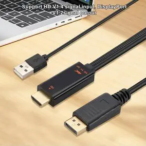 1.8M HDMI-Compatible To DP Converter Adapter Cord 4K 60Hz HDMI-Compatible To Displayport Adapter for Computer PS3 Xbox Monitor