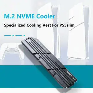For PS5 Slim SSD Heatsink with Thermal Silicone Pads Solid State Drive Cooler Cooling Accessories Kit for 2280 M.2 NVMe SSD